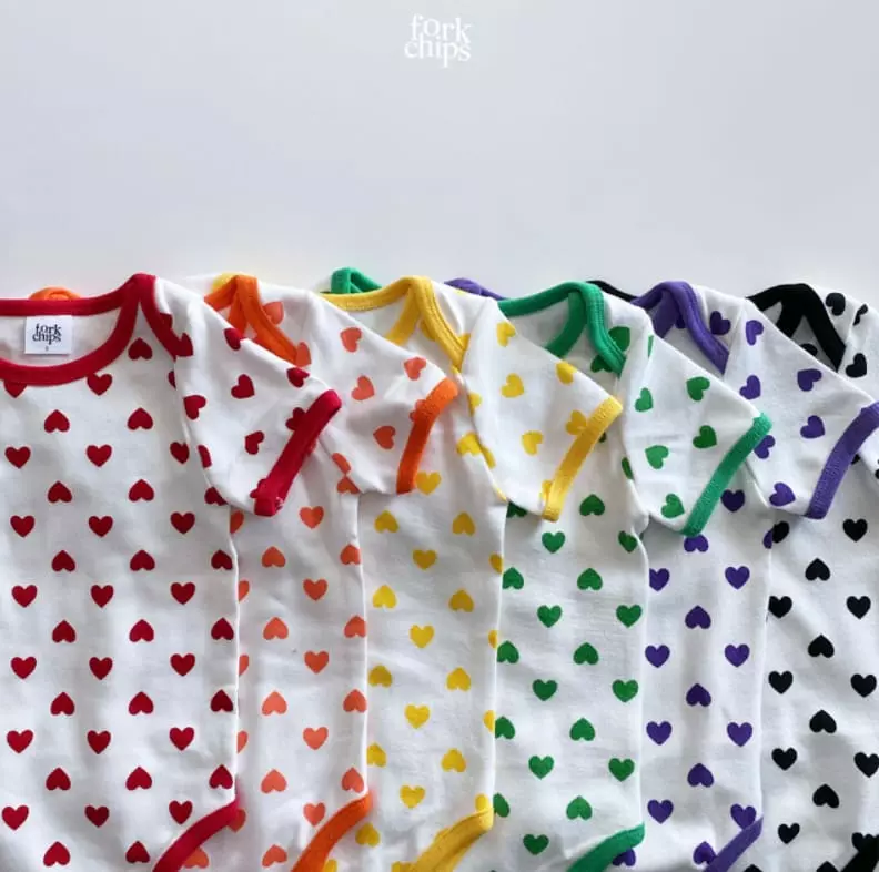 Fork Chips - Korean Baby Fashion - #babyboutique - Heart Bodyusit