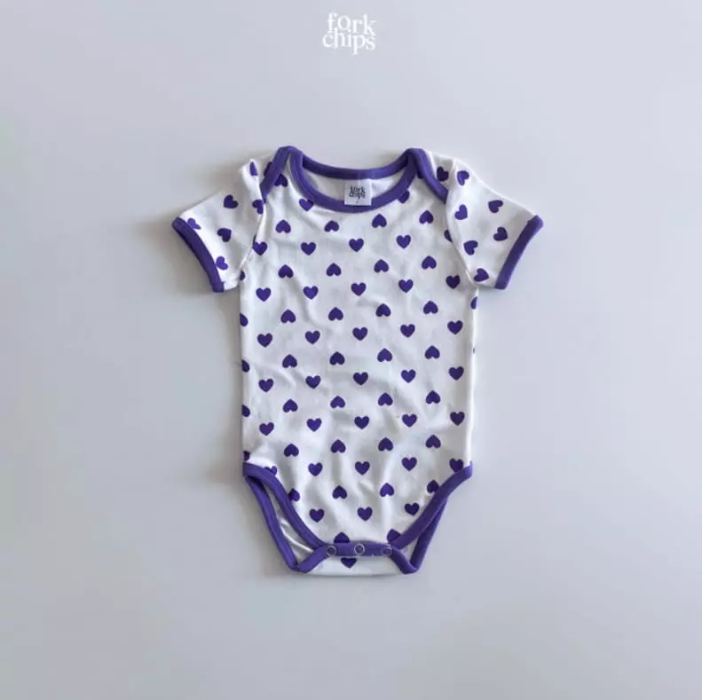 Fork Chips - Korean Baby Fashion - #babyclothing - Heart Bodyusit - 3