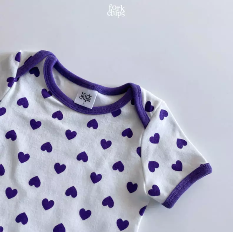 Fork Chips - Korean Baby Fashion - #babyclothing - Heart Bodyusit - 4