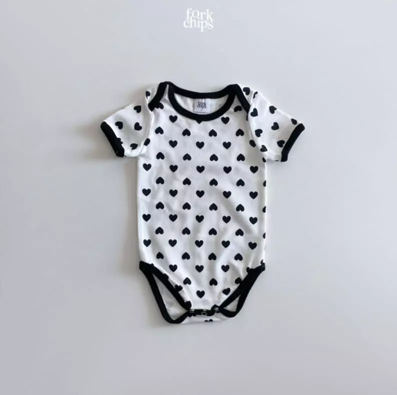 Fork Chips - Korean Baby Fashion - #babyfever - Heart Bodyusit - 5