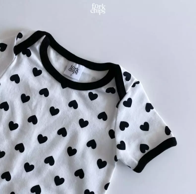 Fork Chips - Korean Baby Fashion - #babygirlfashion - Heart Bodyusit - 6