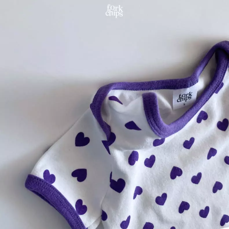 Fork Chips - Korean Baby Fashion - #babyootd - Heart Bodyusit - 9