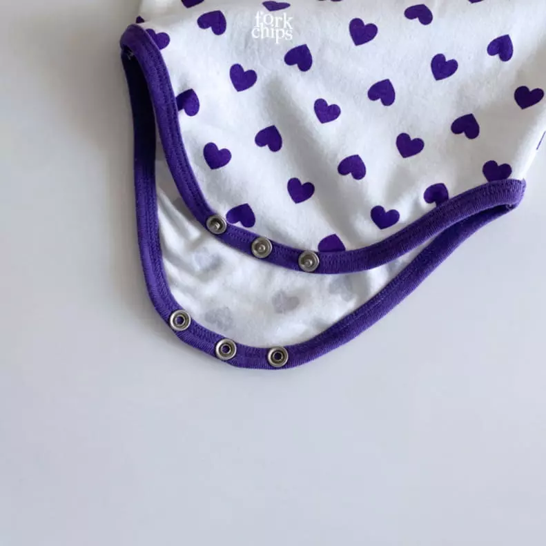 Fork Chips - Korean Baby Fashion - #babyoutfit - Heart Bodyusit - 10
