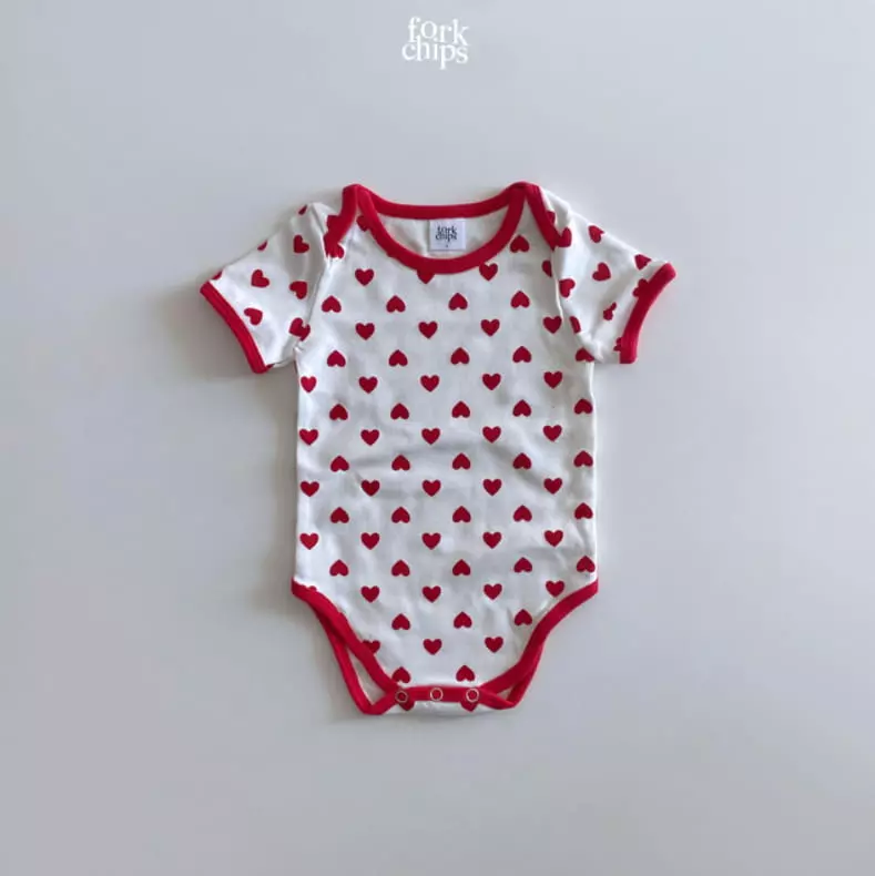 Fork Chips - Korean Baby Fashion - #babywear - Heart Bodyusit - 12