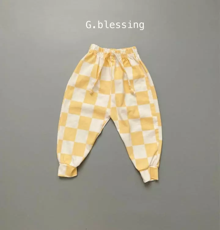 G Blessing - Korean Children Fashion - #childrensboutique - Check Jogger Pants