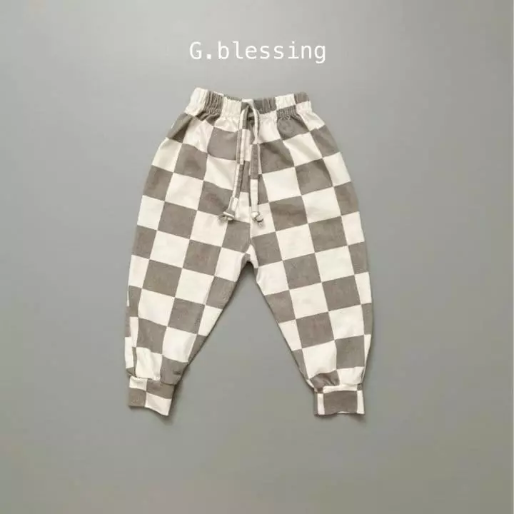 G Blessing - Korean Children Fashion - #discoveringself - Check Jogger Pants - 3