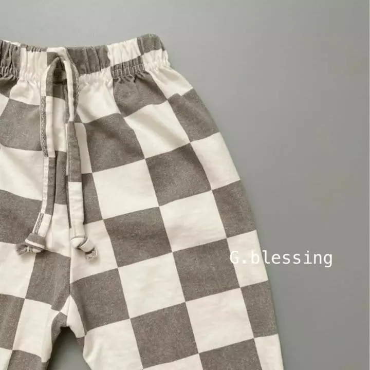 G Blessing - Korean Children Fashion - #discoveringself - Check Jogger Pants - 4