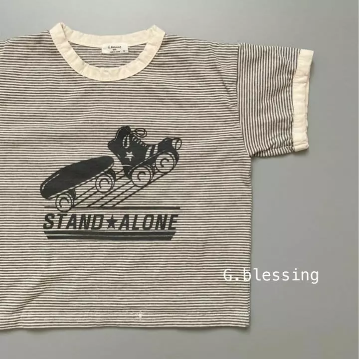 G Blessing - Korean Children Fashion - #kidsshorts - Roller Stripes Tee - 3
