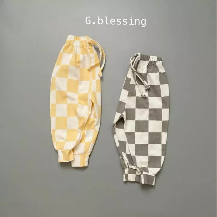 G Blessing - Korean Children Fashion - #littlefashionista - Check Jogger Pants - 9