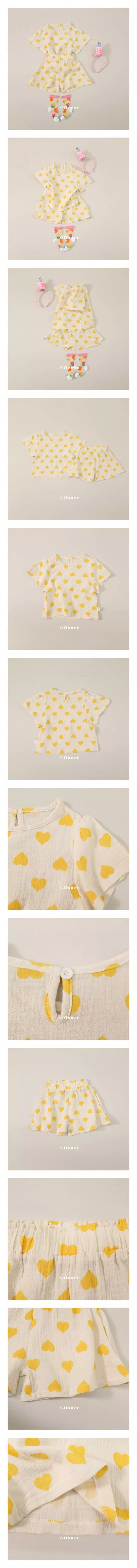 G Flower - Korean Children Fashion - #fashionkids - Heart Top Bottom Set