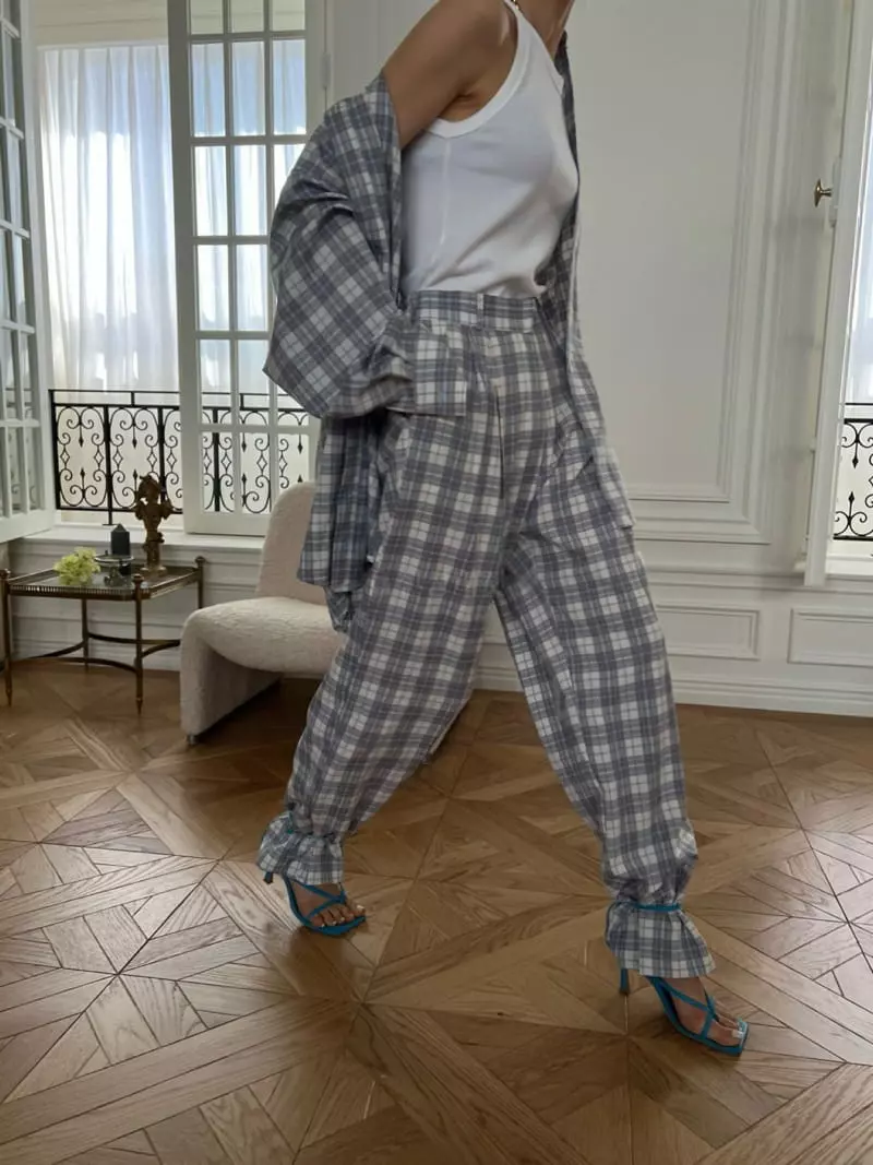 Gentlewoman - Korean Women Fashion - #momslook - Check Pants - 2