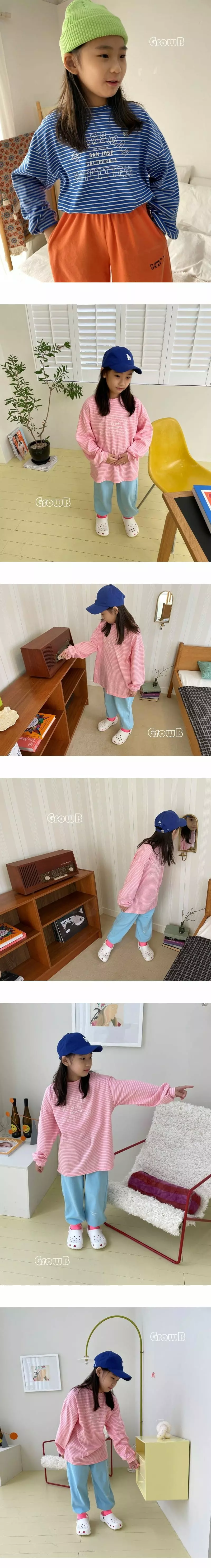 Grow B - Korean Children Fashion - #childrensboutique - Picnic Stripes Tee - 3