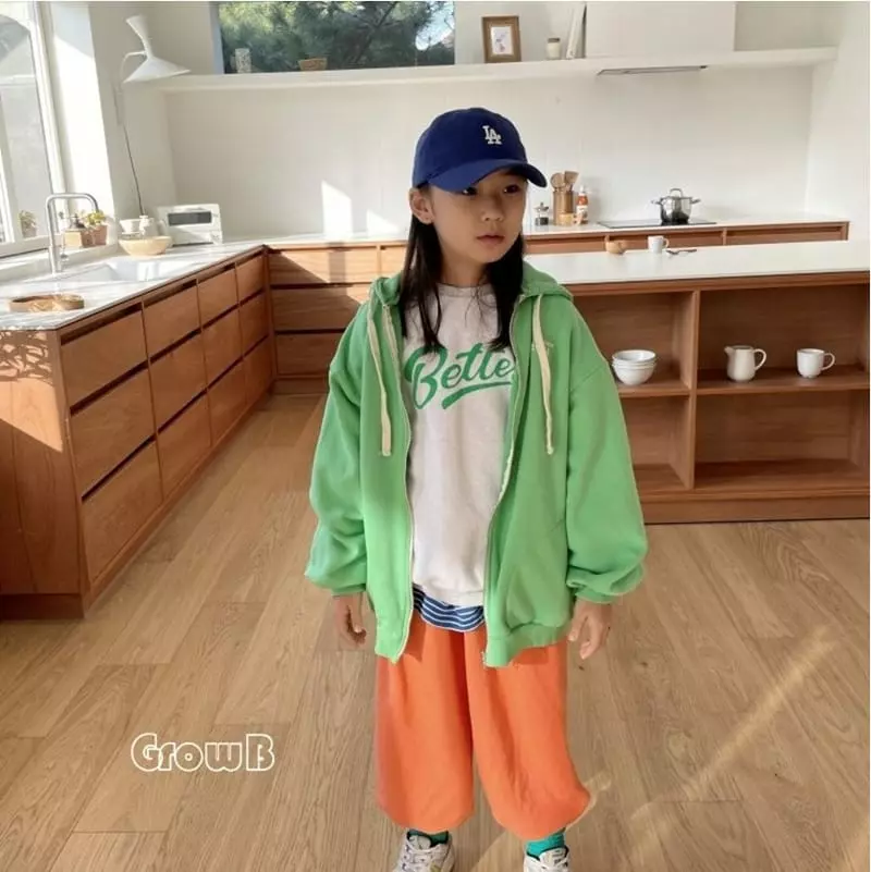 Grow B - Korean Children Fashion - #minifashionista - LA Hoody Zip-up