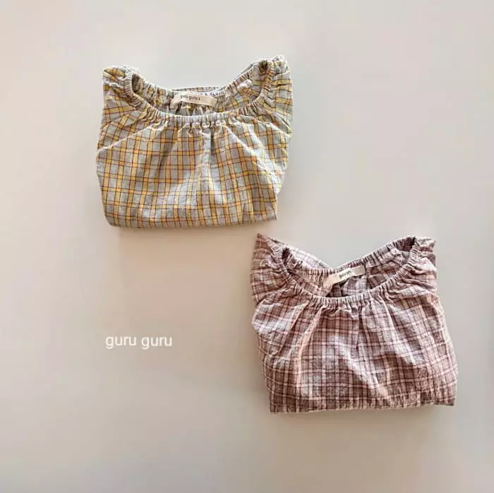 Guru Guru - Korean Baby Fashion - #babyboutique - Check Top Bottom Set - 7