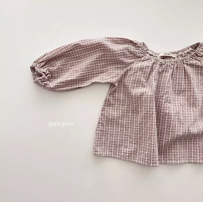 Guru Guru - Korean Baby Fashion - #babyfashion - Check Top Bottom Set - 11