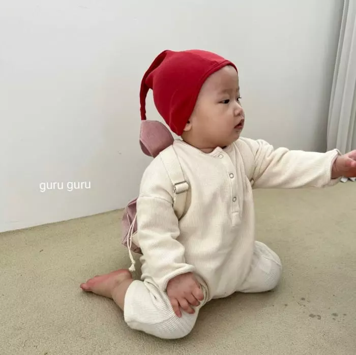 Guru Guru - Korean Children Fashion - #childrensboutique - Waffle Bodysuit - 11