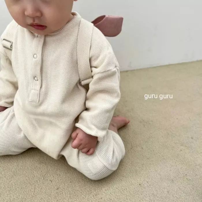 Guru Guru - Korean Children Fashion - #designkidswear - Waffle Bodysuit - 12