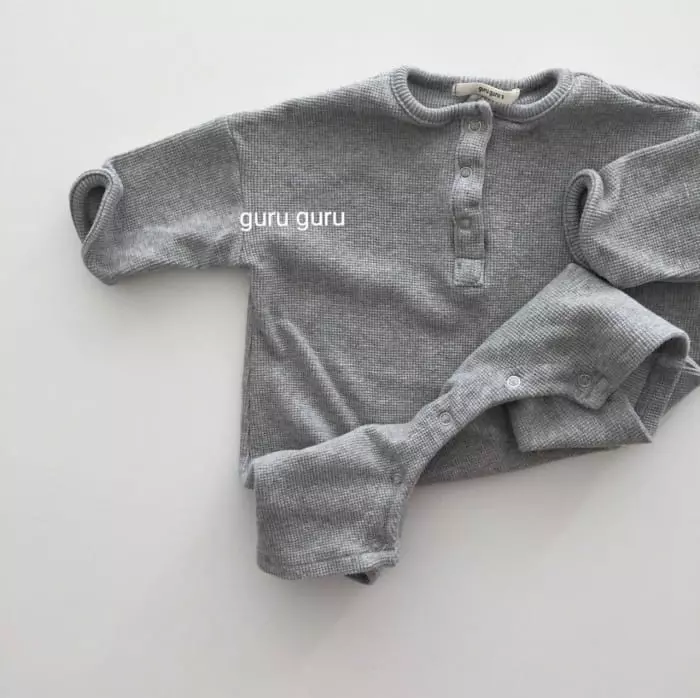 Guru Guru - Korean Children Fashion - #littlefashionista - Waffle Bodysuit - 5