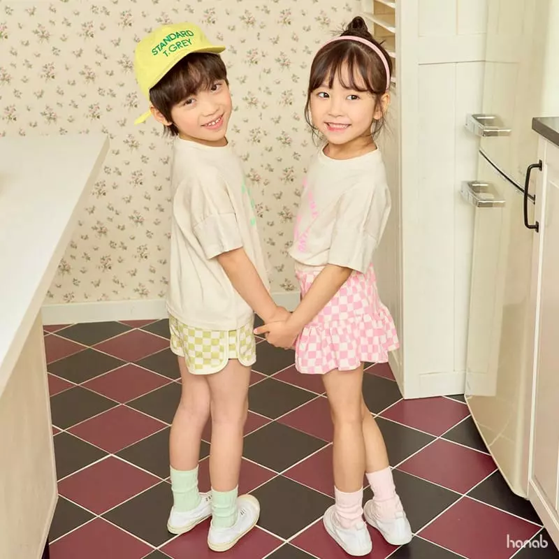 Hanab - Korean Children Fashion - #Kfashion4kids - Dream Check Top Bottom Set - 2