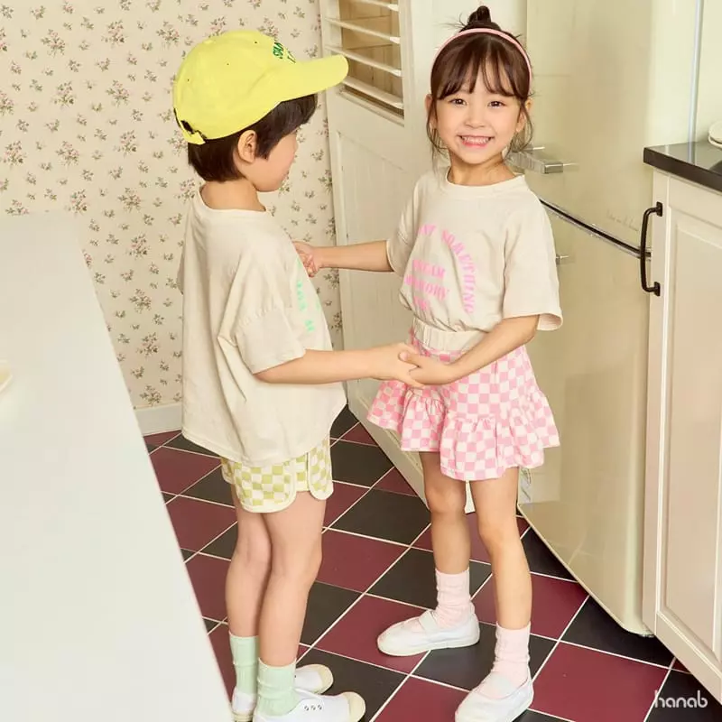 Hanab - Korean Children Fashion - #childofig - Dream Check Top Bottom Set - 8