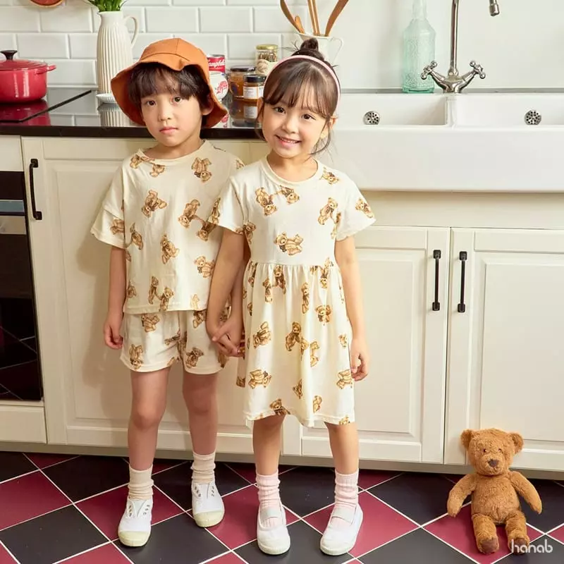 Hanab - Korean Children Fashion - #discoveringself - Ribbon Bear Top Bottom Set - 8