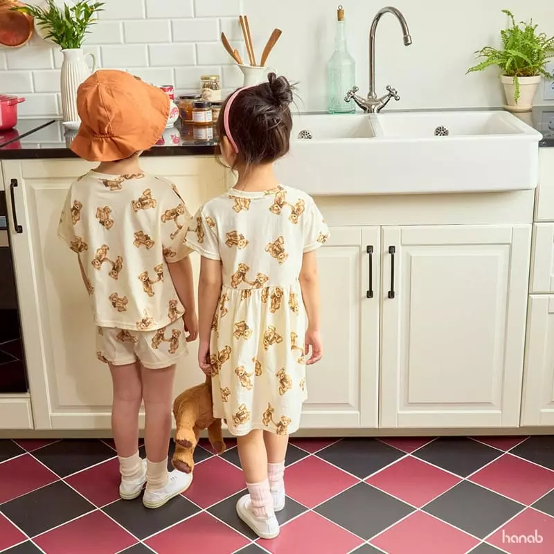 Hanab - Korean Children Fashion - #fashionkids - Ribbon Bear Top Bottom Set - 9