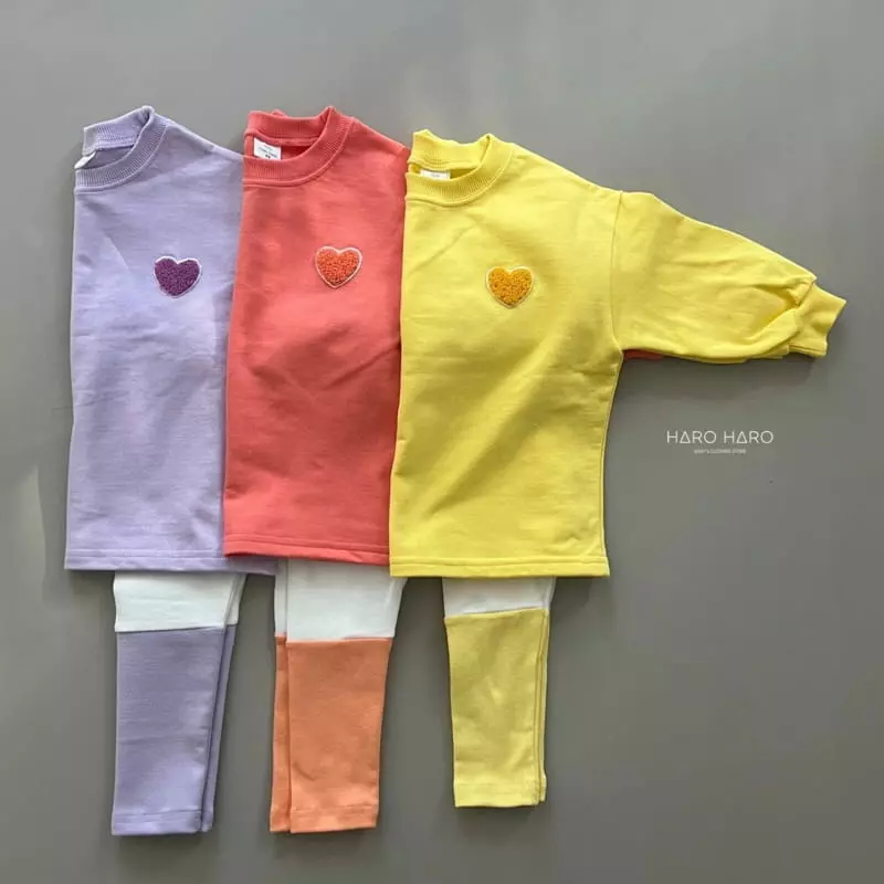 Haro Haro - Korean Children Fashion - #Kfashion4kids - Heart Top Bottom Set - 7