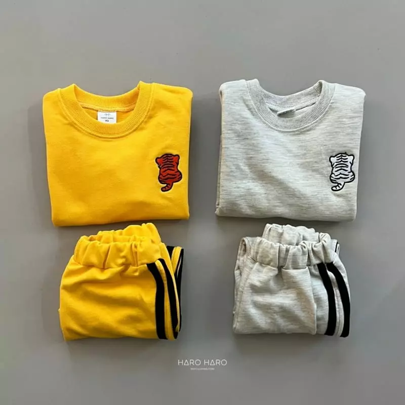 Haro Haro - Korean Children Fashion - #kidsshorts - Tiger Top Bottom Set - 4