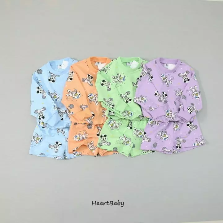 Heart Baby - Korean Children Fashion - #designkidswear - Space Mickey Top Bottom Set - 8