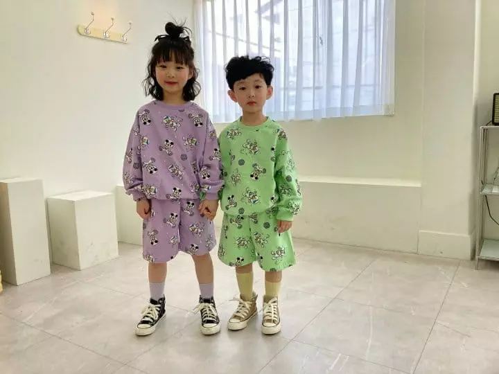 Heart Baby - Korean Children Fashion - #minifashionista - Space Mickey Top Bottom Set