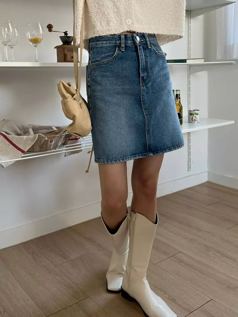 Indigo - Korean Women Fashion - #momslook - 552 Washing Mini Skirt - 3
