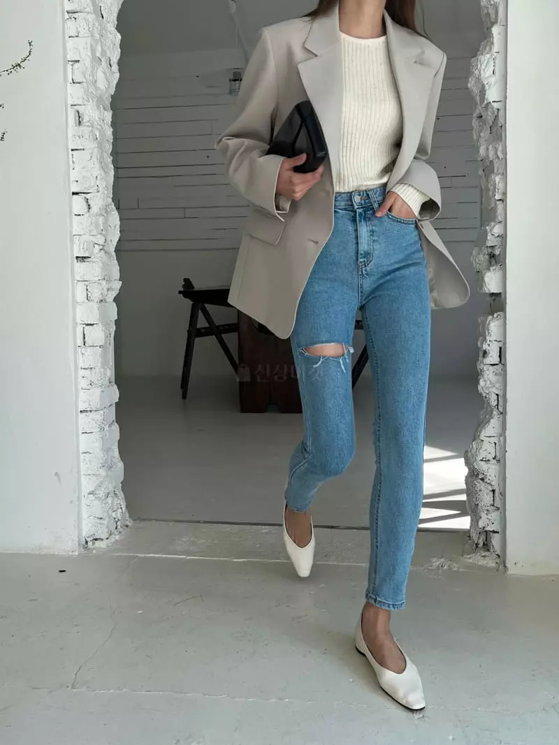 Indigo - Korean Women Fashion - #momslook - 53- Vintage Skinny - 3