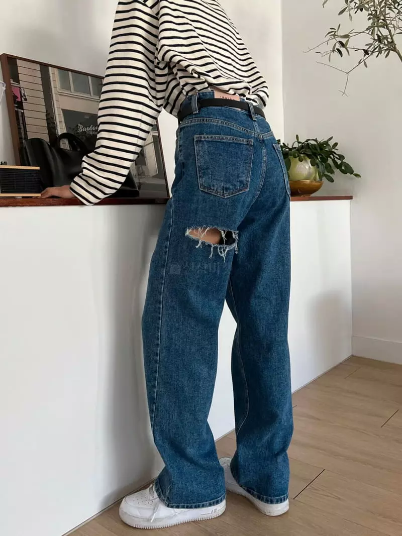 Indigo - Korean Women Fashion - #womensfashion - 525 Front Back Vintage Jeans - 4