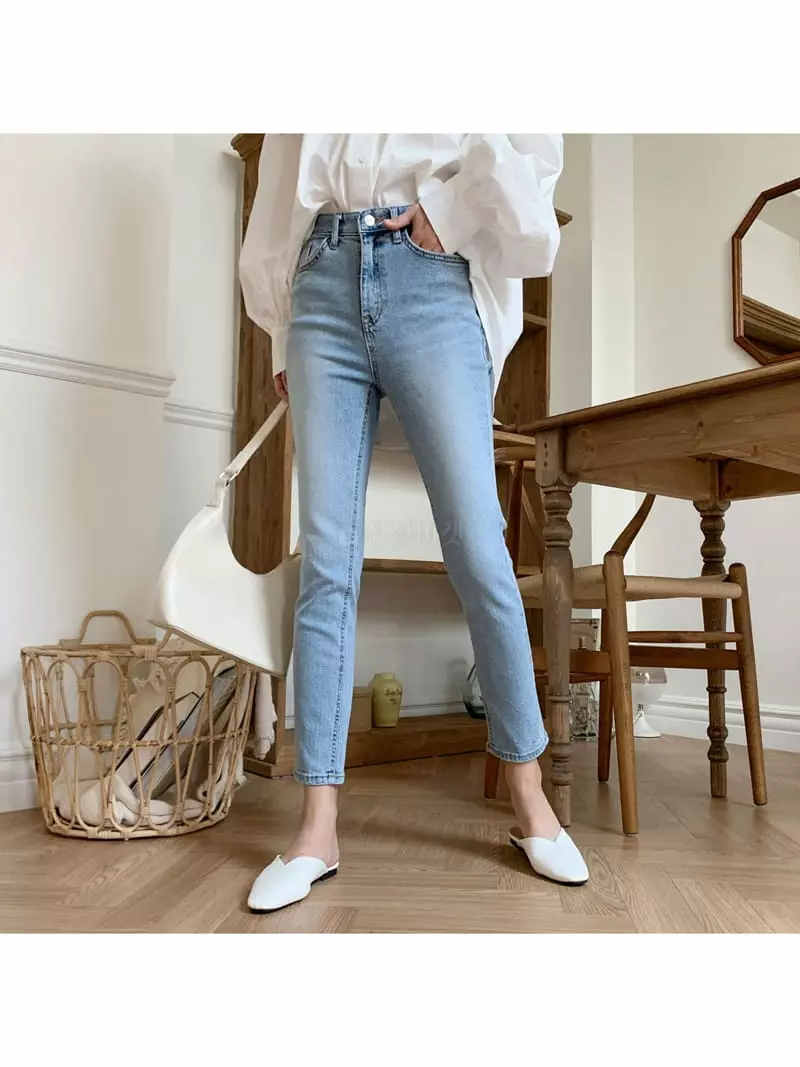 Indigo - Korean Women Fashion - #momslook - 520 Span Slim Jeans