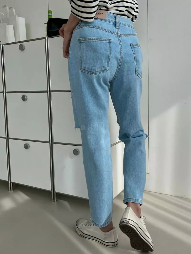 Indigo - Korean Women Fashion - #womensfashion - 518 Open Vintage Boy Fit Jeans - 4
