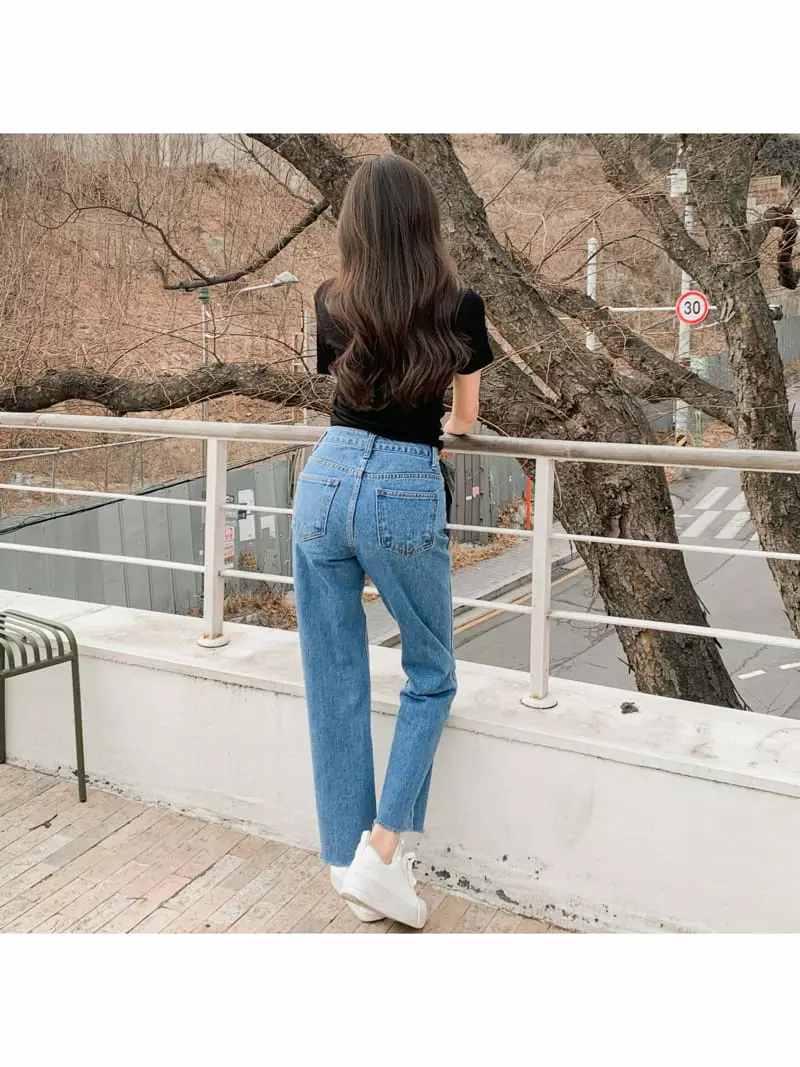 Indigo - Korean Women Fashion - #womensfashion - 1300 Standard Jeans Blue - 4
