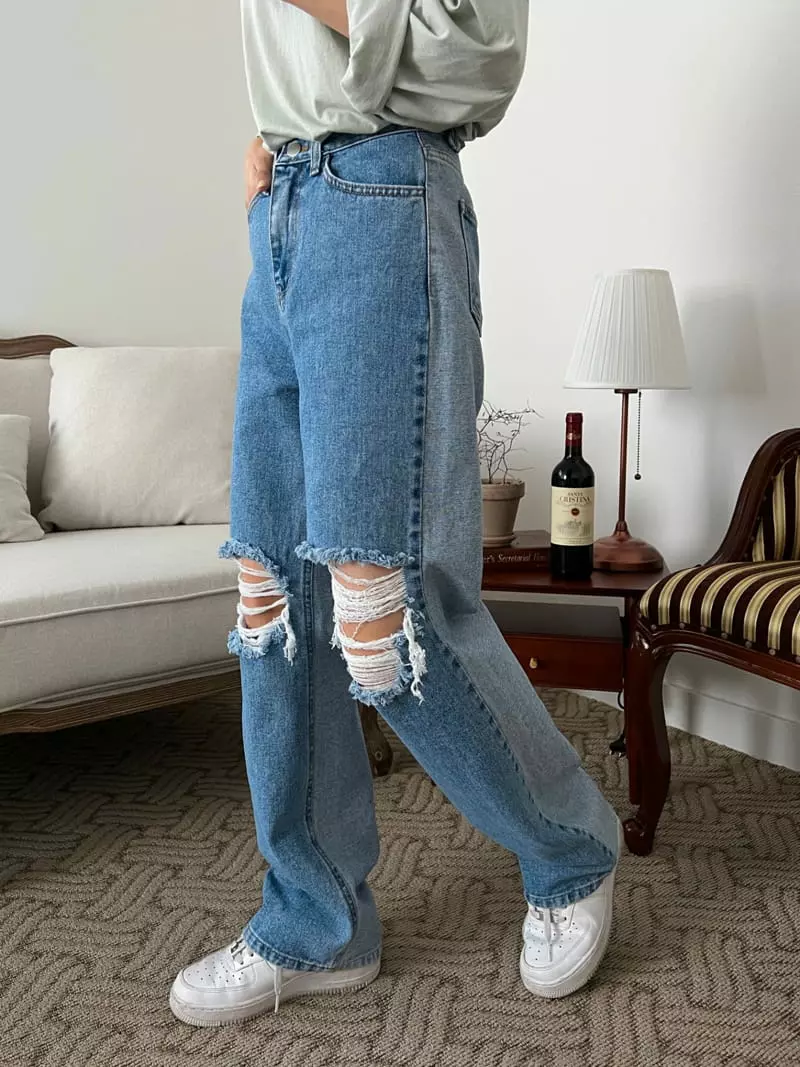 Indigo - Korean Women Fashion - #womensfashion - 527 Front Back Vintage Jeans