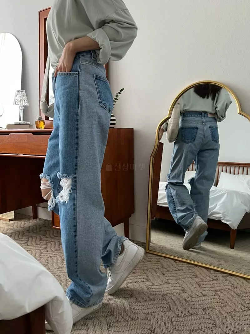 Indigo - Korean Women Fashion - #womensfashion - 527 Front Back Vintage Jeans - 3