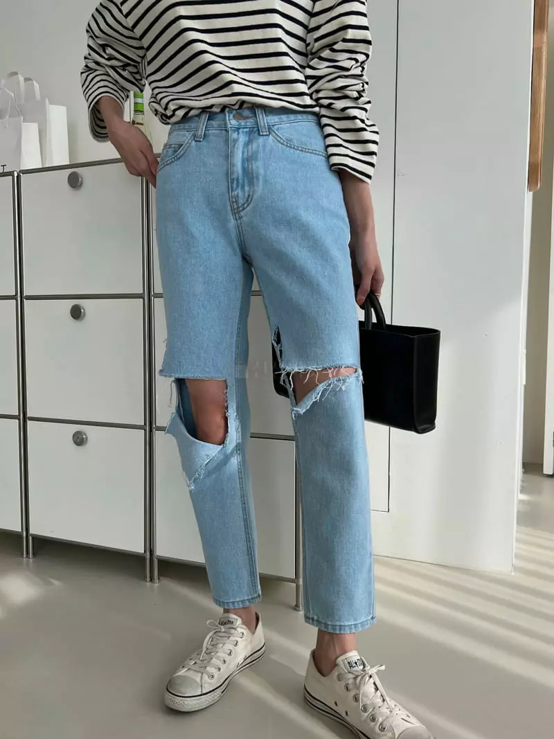 Indigo - Korean Women Fashion - #womensfashion - 518 Open Vintage Boy Fit Jeans - 3