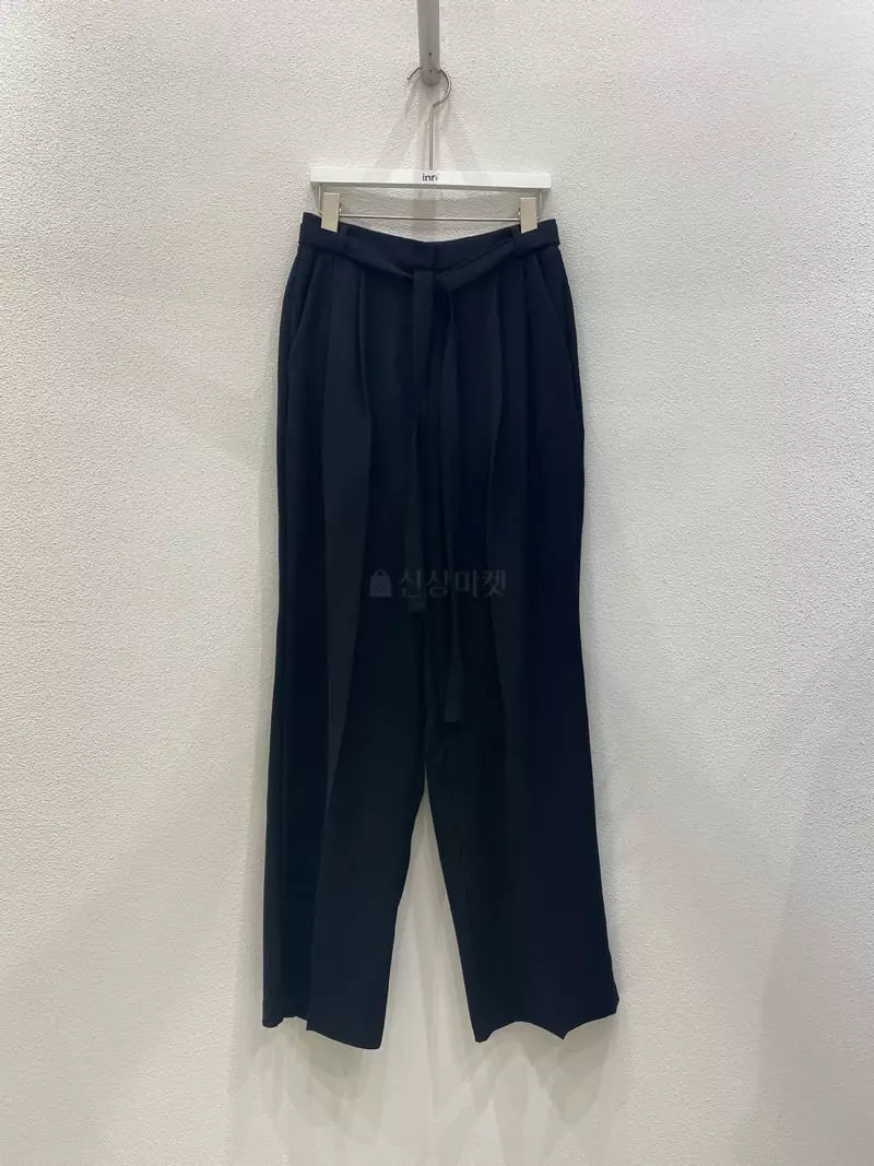Inni - Korean Women Fashion - #pursuepretty - Belt Pintuck Pants - 2