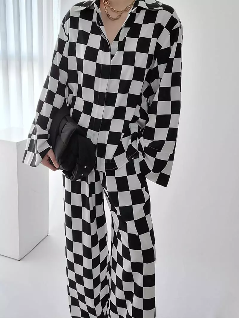 Jshop - Korean Women Fashion - #shopsmall - Checker Pants - 2