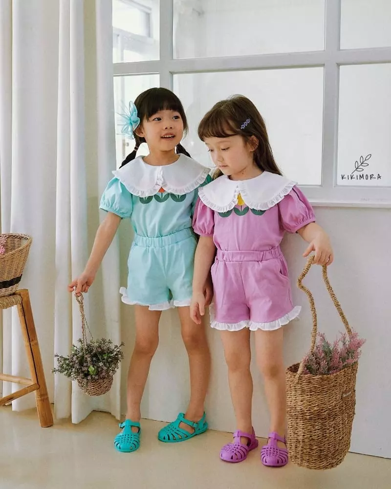 Kikimora - Korean Children Fashion - #prettylittlegirls - Tulip Top Bottom Set - 3