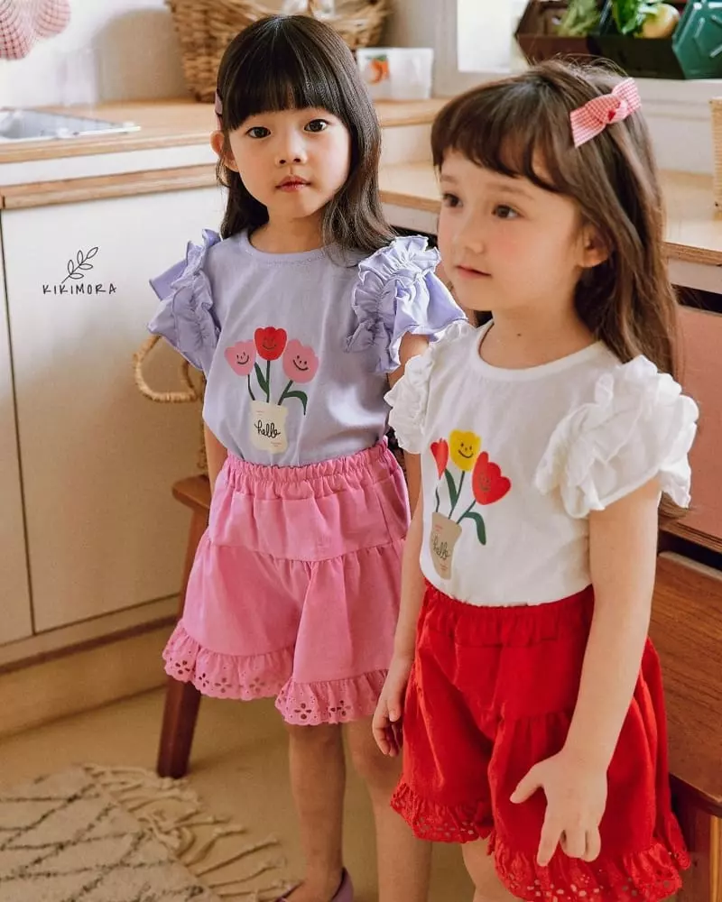 Kikimora - Korean Children Fashion - #stylishchildhood - Flower Frill Tee - 9