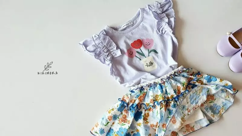 Kikimora - Korean Children Fashion - #todddlerfashion - Flower Frill Tee - 7