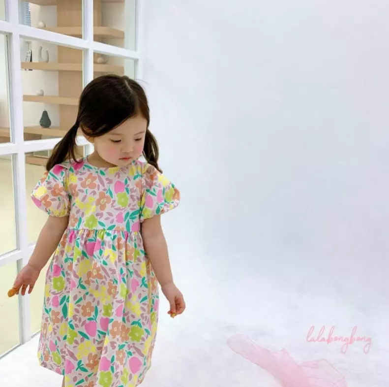 Lalabongbong - Korean Children Fashion - #fashionkids - Flower One-piece - 5