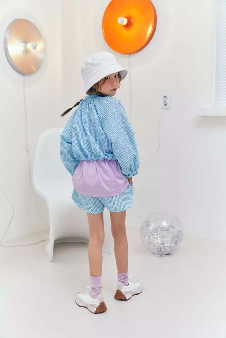 Lilas - Korean Children Fashion - #kidzfashiontrend - Pang Pang Check Top Bottom Set - 4