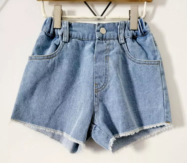 Lilas - Korean Children Fashion - #Kfashion4kids - Thank You Denim Shorts