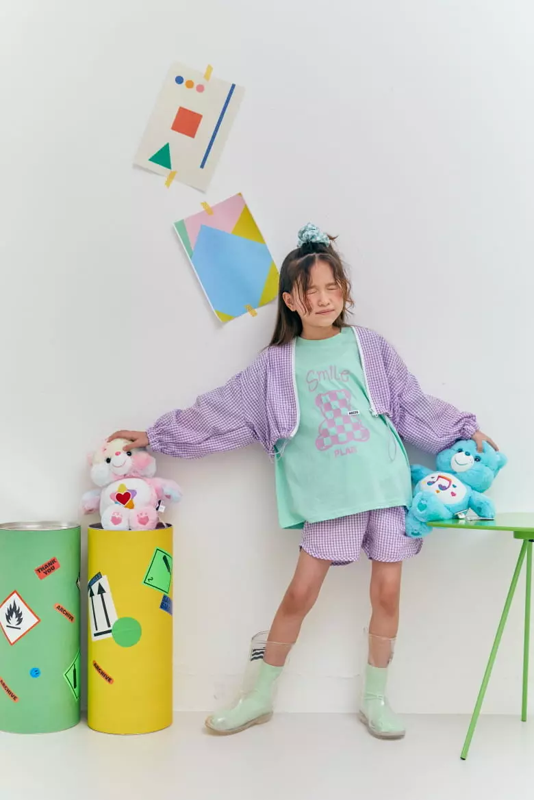 Lilas - Korean Children Fashion - #childofig - Pang Pang Check Top Bottom Set - 12