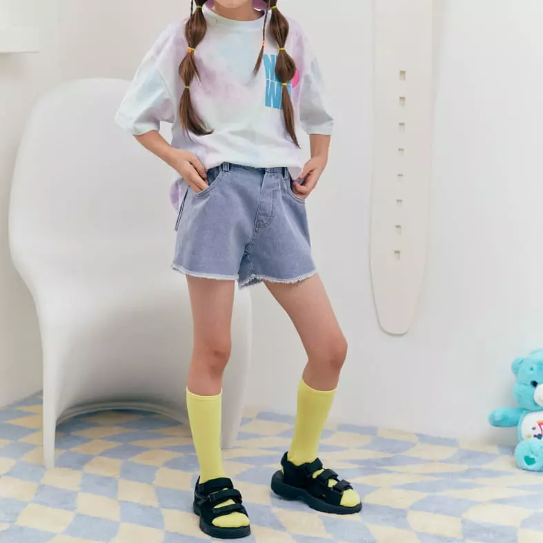 Lilas - Korean Children Fashion - #childofig - Thank You Denim Shorts - 6
