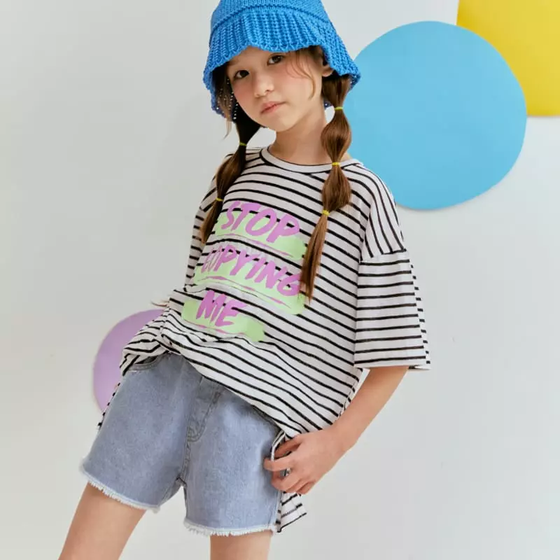 Lilas - Korean Children Fashion - #discoveringself - Thank You Denim Shorts - 10